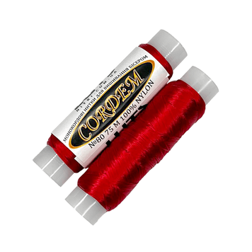 Бісерні нитки Cordem №80, 75 м, червоні 9999223 фото
