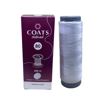 Бісерна нитка COATS Dabond №80, 500 м, біла 9992187 фото