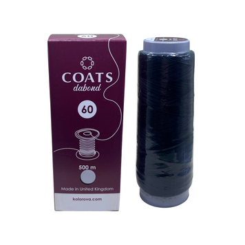 Бісерна нитка COATS Dabond №60, 500 м, чорна 9992188 фото