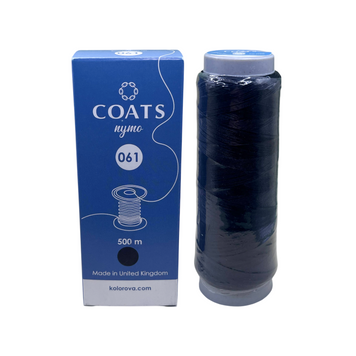 Бісерна нитка COATS Nymo 061, 500 м, чорна 9992184 фото